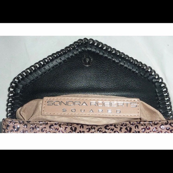 SONDRA ROBERTS Flap Cheetah Animal Print Bronze Shoulder bag Crossbody NWT - Picture 9 of 9